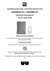 Manual SHX SHXWBGR-EU Hot Water Bottle