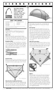 Manual Sierra Designs Mach 1 Tent