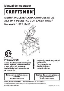 Manual de uso Craftsman 137.212410 Sierra de inglete