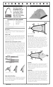 Manual Sierra Designs Solomente AST Tent