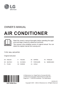 Manuale LG HC09RK Condizionatore d’aria