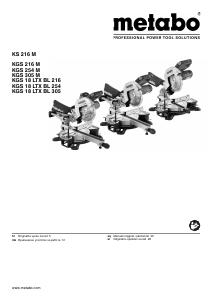 Прирачник Metabo KS 18 LTX BL 216 Пила за косо сечење