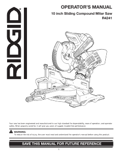 Handleiding Ridgid R4241 Verstekzaag