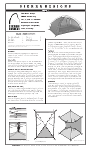 Manual Sierra Designs Velox 2 Tent