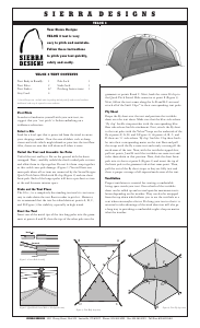 Manual Sierra Designs Velox 3 Tent