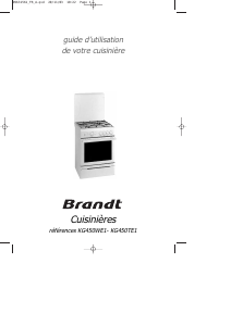 Mode d’emploi Brandt KG450WE1 Cuisinière