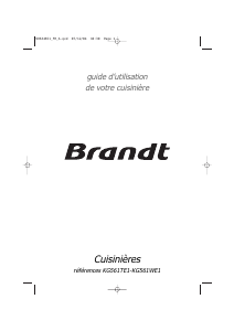 Mode d’emploi Brandt KG561TE1 Cuisinière