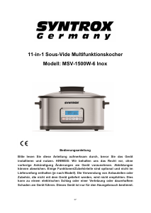 Bedienungsanleitung Syntrox MSV-1500W-6 Multikocher