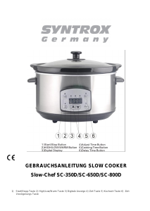 Bedienungsanleitung Syntrox SC-800D Slow-Chef Slow cooker
