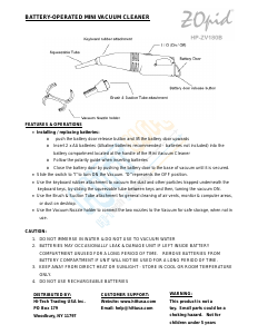 Handleiding ZOpid HP-ZV180B Kruimeldief