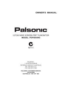 Manual Palsonic PDP5055HD Plasma Television