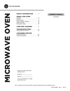 Manual GE GCST09N1WBB Microwave