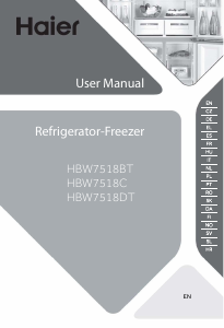 Handleiding Haier HBW7518BT Koel-vries combinatie