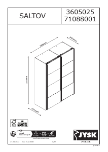 Manual JYSK Saltov (1500x221x65) Roupeiro