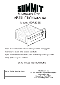 Mode d’emploi Summit MDR30SS Micro-onde