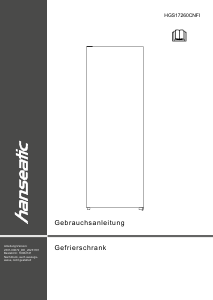 Handleiding Hanseatic HGS17260CNFI Vriezer