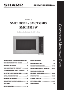 Mode d’emploi Sharp SMC1585BS Micro-onde