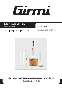 Mode d’emploi Girmi MX17 Mixeur plongeant