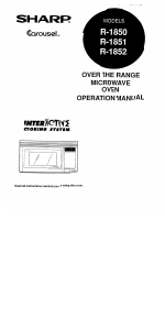 Manual Sharp R-1851 Microwave