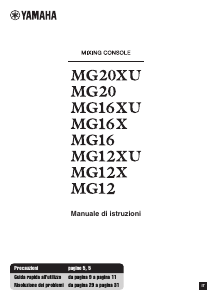 Manuale Yamaha MG16X Pannello di missaggio
