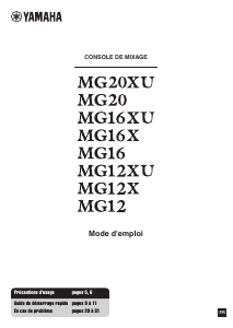 Mode d’emploi Yamaha MG20XU Table de mixage