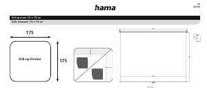 説明書 Hama 00021576 プロジェクタースクリーン