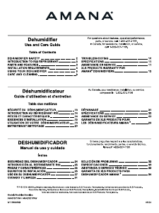 Handleiding Amana AMND501AW Luchtontvochtiger