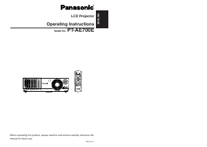 Handleiding Panasonic PT-AE700E Beamer