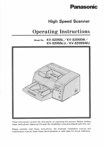 Handleiding Panasonic KV-S2055LU Scanner