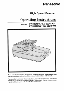 Handleiding Panasonic KV-S6040WU Scanner