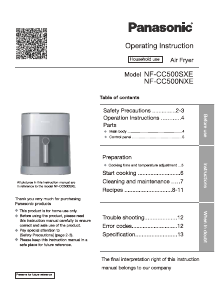 Brugsanvisning Panasonic NF-CC500NXE Frituregryde