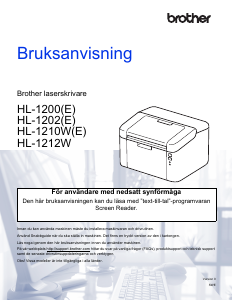 Bruksanvisning Brother HL-1202 E Skrivare