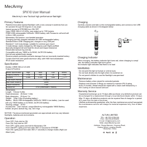 Handleiding MecArmy SPX10 Zaklamp