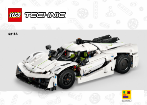 Manual Lego set 42184 Technic Hipermașina Koenigsegg Jesko Absolut albă