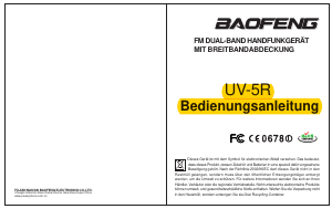 Bedienungsanleitung Baofeng UV-5R Walkie-talkie