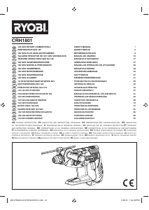 Manual de uso Ryobi CRH1801 Martillo perforador