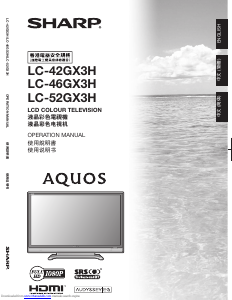 Manual Sharp AQUOS LC-42GX3H LCD Television