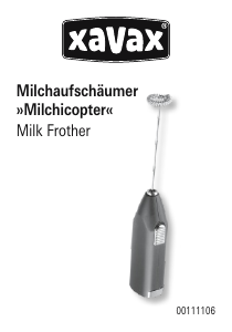 Bedienungsanleitung Xavax Milchicopter Milchaufschäumer