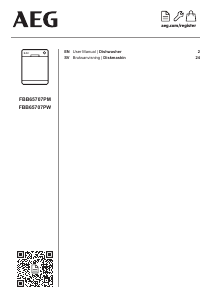 Bruksanvisning AEG FBB65707PW Diskmaskin