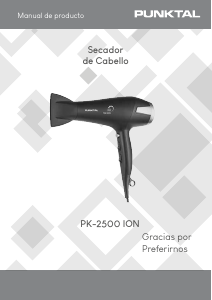 Manual de uso Punktal PK-2500 ION Secador de pelo