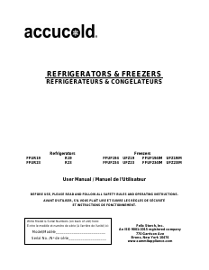 Handleiding Accucold FFUF234IM Vriezer