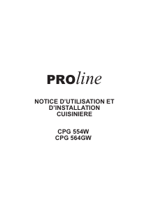 Mode d’emploi Proline CPG 554W Cuisinière