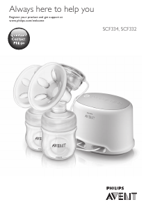 Manual Philips SCF332 Avent Pompă de sân