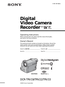 Manual Sony DCR-TRV220K Camcorder