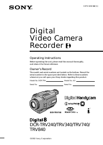 Manual Sony DCR-TRV340E Camcorder