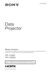 Mode d’emploi Sony VPL-CX235 Projecteur