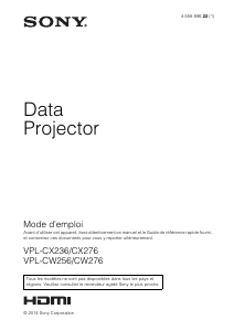 Mode d’emploi Sony VPL-CX236 Projecteur