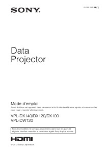 Mode d’emploi Sony VPL-DX120 Projecteur