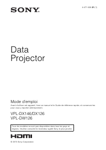 Mode d’emploi Sony VPL-DX126 Projecteur
