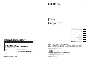 Mode d’emploi Sony VPL-EX276 Projecteur